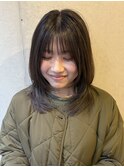 【RIN】柔らかいオリーブカラーとミディアムレイヤー