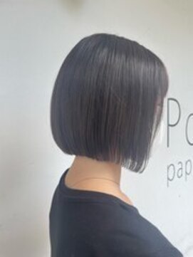ヘアーメイクパウダー 天王寺寺田町店(Hair make powder) シースルーボブブルーブラックミニボブ小顔◎20代30代40代