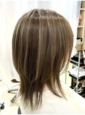 ハイライトカラー ブリーチ 白髪ぼかし