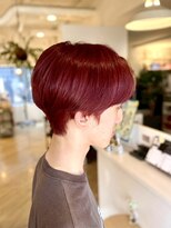 リグ ヘアアンドデザイン(LiG hair&design)&nbsp;ブリーチオンカラー×ディープレッドショート