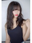 暗髪☆ラフウェーブロング×ヌーディーグレージュ