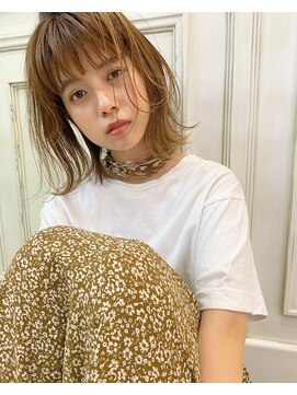 ヘアアンドメイク シークネクスト(HAIR&MAKE SeeK NEXT) 【SeeK NEXT】ボブレイヤー　ハイトーンカラー　ミルクベージュ