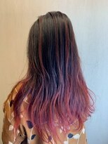 ヘアーアンドリラックス 十日市場店(hair & relax y-21)&nbsp;バレイヤージュ レッド