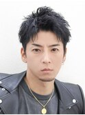 ツーブロック刈り上げ黒髪アップバングメンズベリーショート短髪