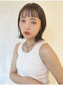 大人可愛い切りっぱなしボブ20代30代40代束感前髪外ハネボブ