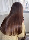 髪質改善うる艶ストレートロングアッシュブラックピンクブラウン