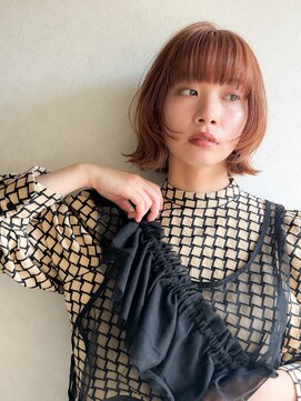 エン(en,) オン眉/顔まわりレイヤー/オレンジベージュ