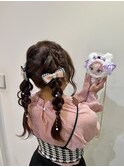 ツイン編みおろしヘア*