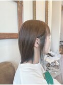 サラサラストレートボブ×ブルーインナーカラー