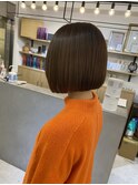 艶髪ボブ　切りっぱなし　縮毛矯正　ストレート　まとまる