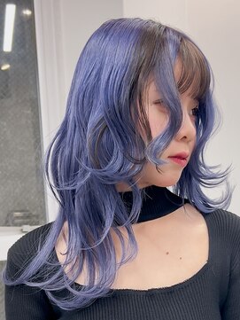 カシェル トウキョウ(Cashel Tokyo) ブルーラベンダー 色落ちはホワイトシルバー 渋谷デザインカラー