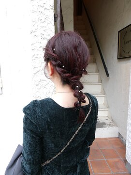 ゆるふわ編みおろしヘア