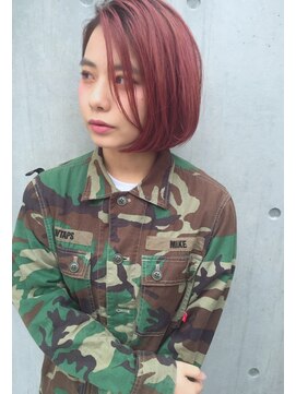 フッズ(HOODS) ショートボブ　ミニボブ　ピンク