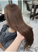 ブリーチなしで明るくしたい方!ヘーゼルベージュ/顔周りカット