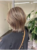 くびれショートボブ40代50代グレイカラー白髪染め白髪ぼかし