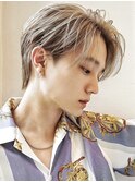 韓国メンズヘアコンマバング韓国マッシュセンターパートフェザー