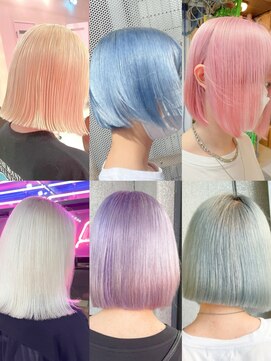 ミーナ バイ ワンズ 町田(mina by one's kyougoku) ペールトーンまとめ デザインカラー/レイヤーカット/ハイトーン