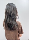 ロングスタイル　ハイライト　アッシュグレージュ