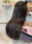 縮毛矯正ロング♪髪質改善ブラウウンカラー
