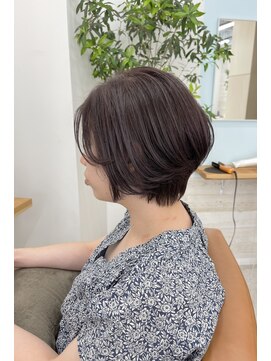 ティエル(TieLu) くびれショート×ラベンダーグレージュ×ハイライト