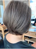 【50代60代】ハイライトのWカラーで脱白髪ぼかしB Mplusミズイデ