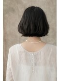 小顔補正カット黒髪外ハネAラインボブウルフ312X越谷30代40代