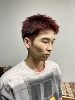 ヘアー アイス 御器所本店(HAIR ICI) アップバング束感ショートツーブロックスパイキーショートカラー
