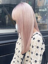 サンクマーケット 渋谷(cinq MARKET) 渋谷ピンクベージュカラーペールピンクカラー顔周りレイヤー韓国