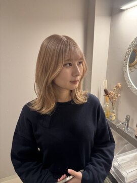 チャプター 問屋町(chapter) ケアブリーチミルクティーベージュカラーレイヤーカット韓国ヘア