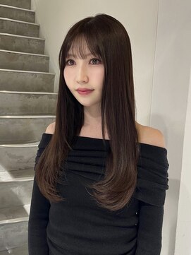 ヨーク(YOKE) ロングレイヤーダブルカラー中明度カラーヘーゼルブラウン