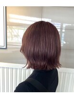 ギルド 清瀬店(GUILD)&nbsp;ツヤ感ピンクブラウンの外ハネボブ