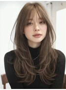 ミディアムレイヤー白髪ぼかしカラー３０代４０代５０代６０代