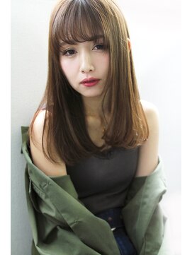 ラエティス(Laetus) 鎖骨下で揺れるふんわりストレート/オリーブグレージュ/縮毛矯正