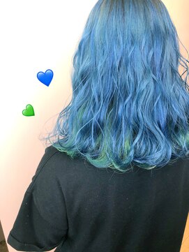 シェリエ(Cherie) インナーカラー/恐竜カラー/アクアブルー/ライトグリーン