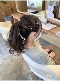 編み込みポニーテール