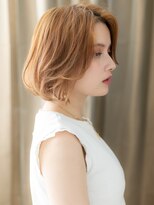 カバーヘア ブリス 戸田公園西口店(COVER HAIR bliss)&nbsp;かきあげ前髪ハイトーンカラーワンカールボブY戸田公園20代30代