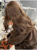 韓国 くびれロング レイヤー ワンホンヘア 小顔前髪