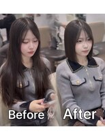 ケアウメダ(CARE UMEDA)&nbsp;【劇的ビフォーアフター】ぷつっと艶ボブ小顔似合わせカット