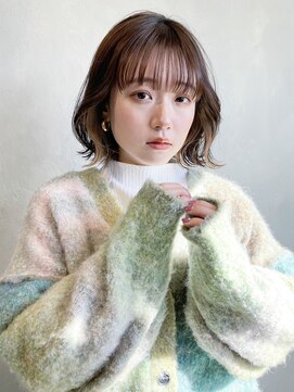 アイティーバイアルバム 松戸店(IT by ALBUM) くびれボブ_アースカラーくびれヘアツートンカラー_9025