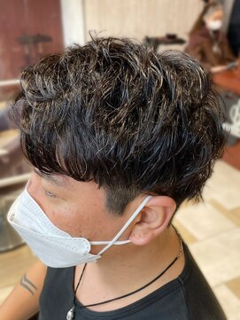 アース 菊名店(HAIR&MAKE EARTH) 20代30代韓流☆ツイストパーマショートマッシュアッシュブラック