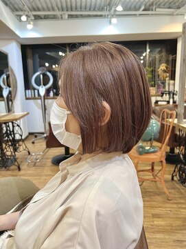 ワン エイティー ディグリース 恵比寿(180°One Eighty Degrees.) 長めボブ/白髪ぼかし(ハイライト/ブリーチ無)/30代/40代/50代