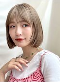 【修】20代30代40代◎透明感カラー×韓国切りぱなしボブ