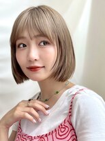 アフロートリノ(AFLOAT Leino)&nbsp;【修】20代30代40代◎透明感カラー×韓国切りぱなしボブ
