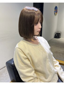 トレス(TRESS) 内巻きボブ！透明感オリーブグレージュ♪