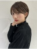 前髪あり耳掛け丸みくびれショートボブ20代30代40代50代（蘭）
