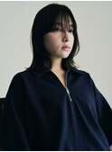 アッシュブラック×切りっぱなしボブ