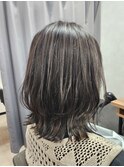 ミディアム×グレージュ3Dカラー