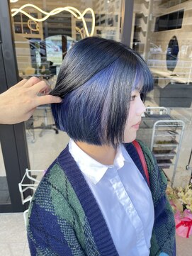 髪屋 紬 【Chu】ハイトーン/アンブレラカラー/インナーカラー/ブルー