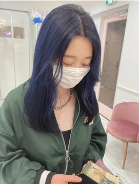 リルミー ミュエナ 大須 矢場町(Lilme myuena) 【ブリーチ1-2回】ケアブリーチで作るネイビーブルー *Lilme*