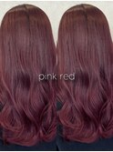 暖色/ピンクレッド/ブリーチなしダブルカラー/ハイトーン/kyoka